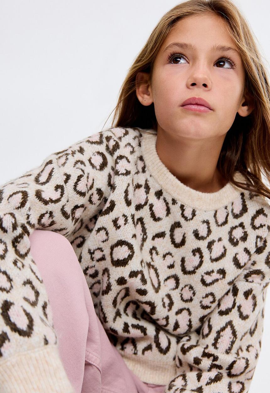 MANGO - Sweater MEOW - Light/Pastel Brown