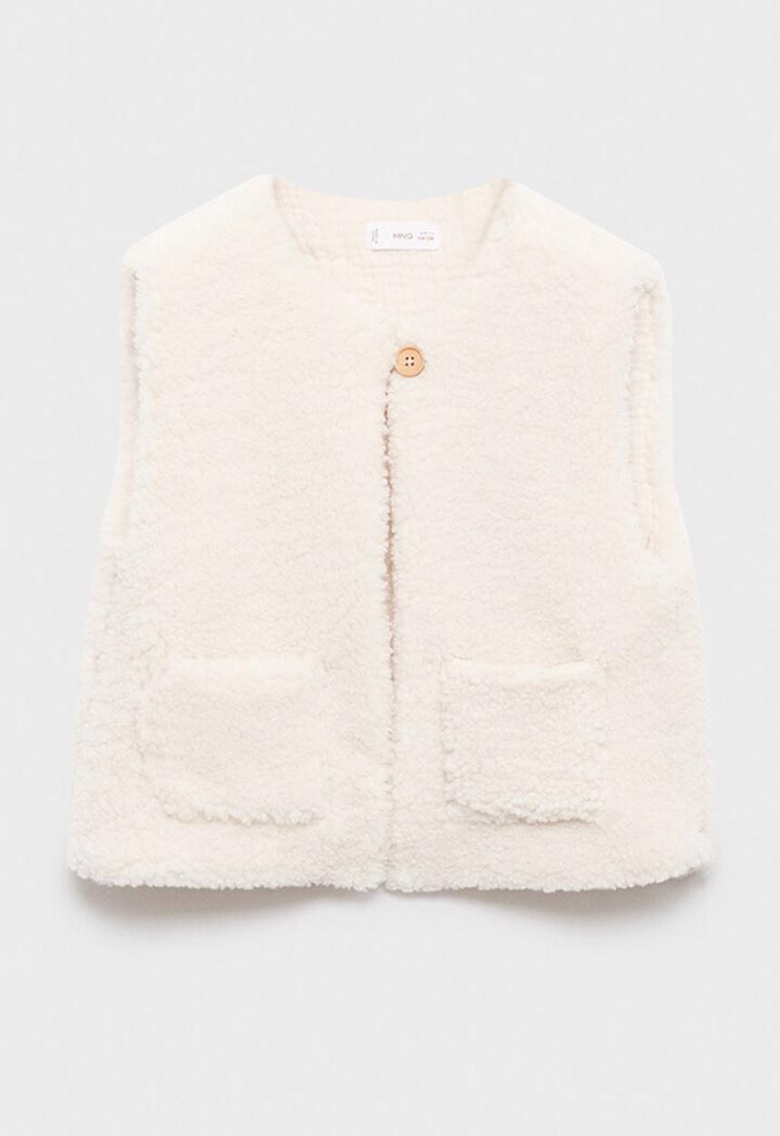 MANGO - Shearling gilet - ecru