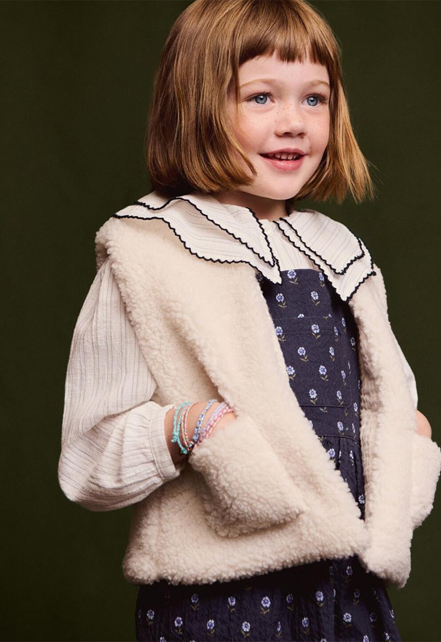 MANGO - Shearling gilet - ecru