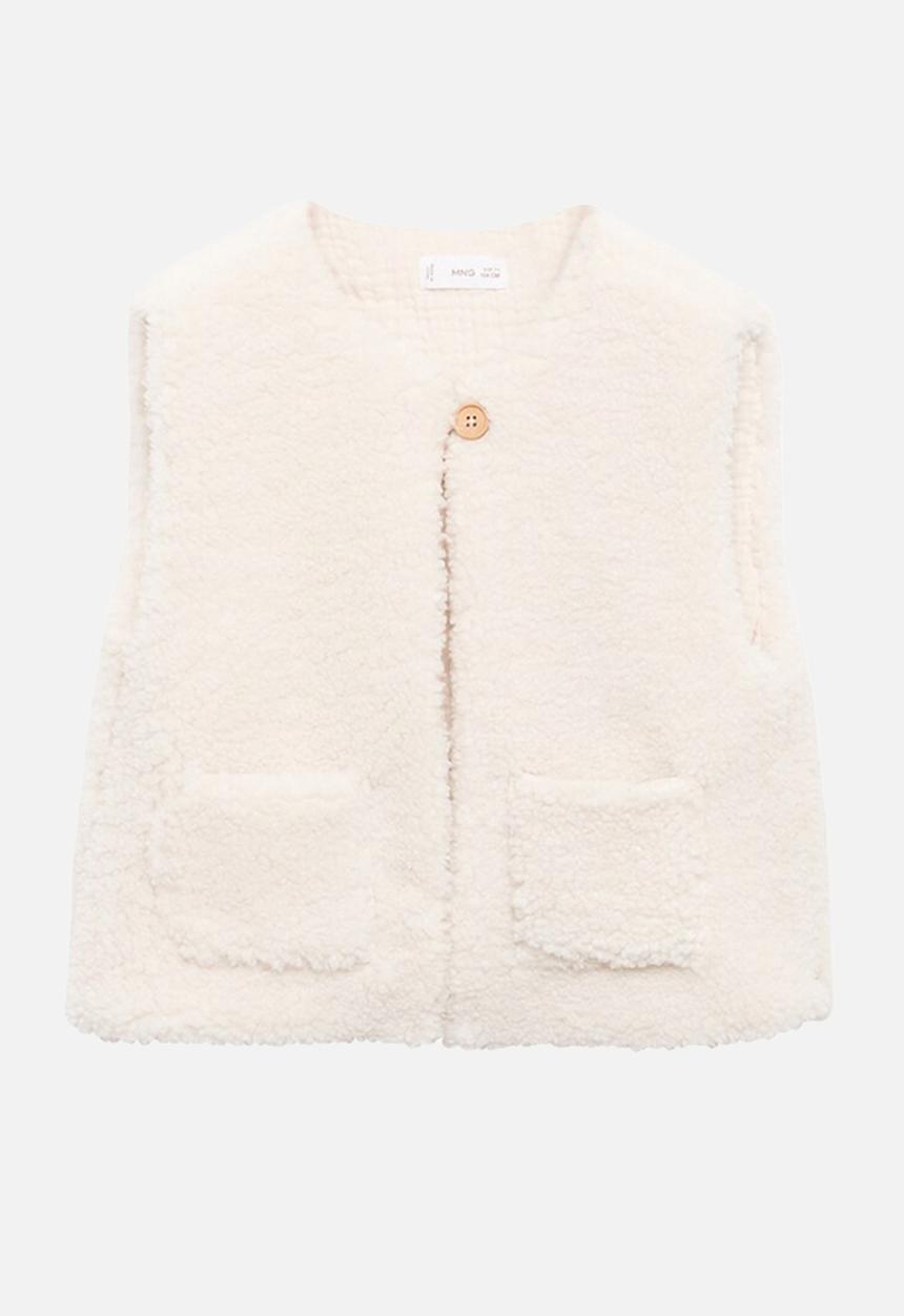 MANGO - Shearling gilet - ecru