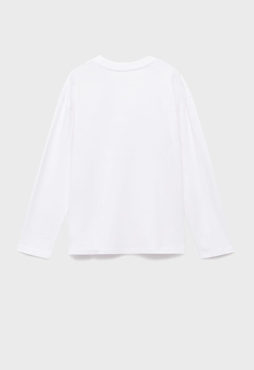 MANGO - Printed long sleeve t-shirt-white