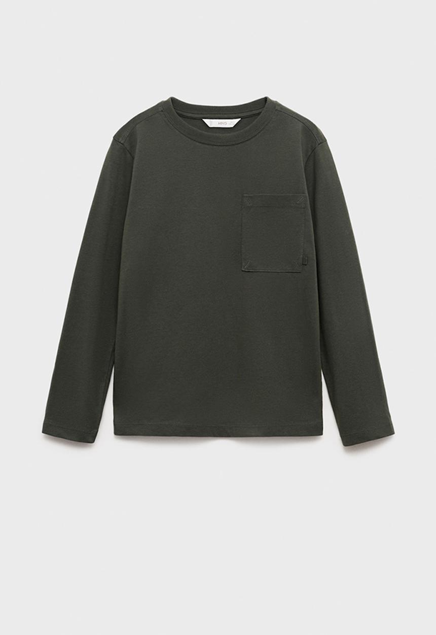 MANGO - T-shirt basica1 - dark green