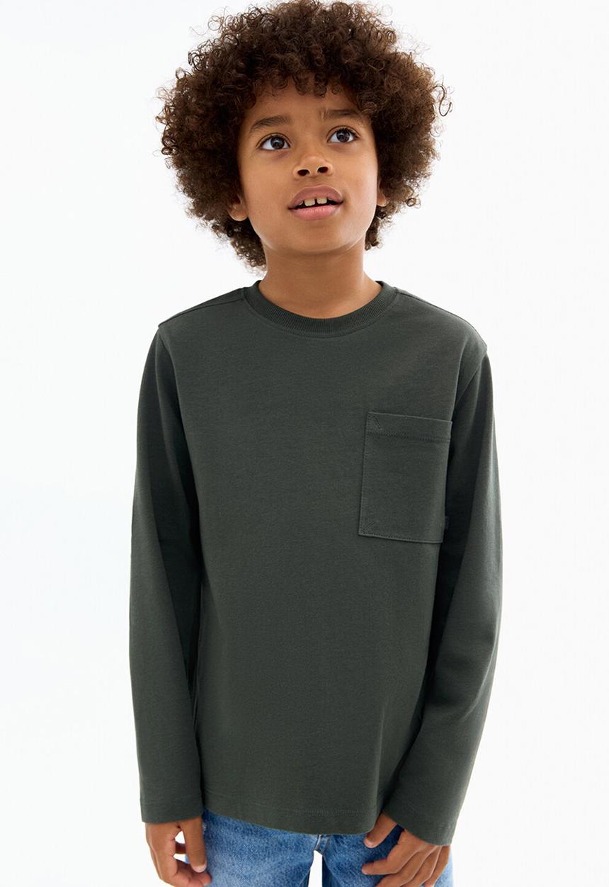 MANGO - T-shirt basica1 - dark green