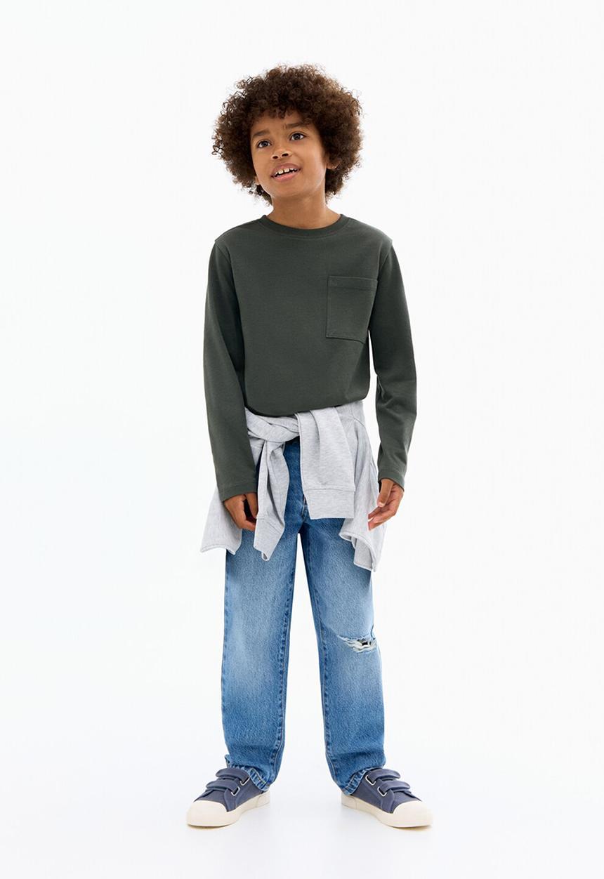 MANGO - T-shirt basica1 - dark green