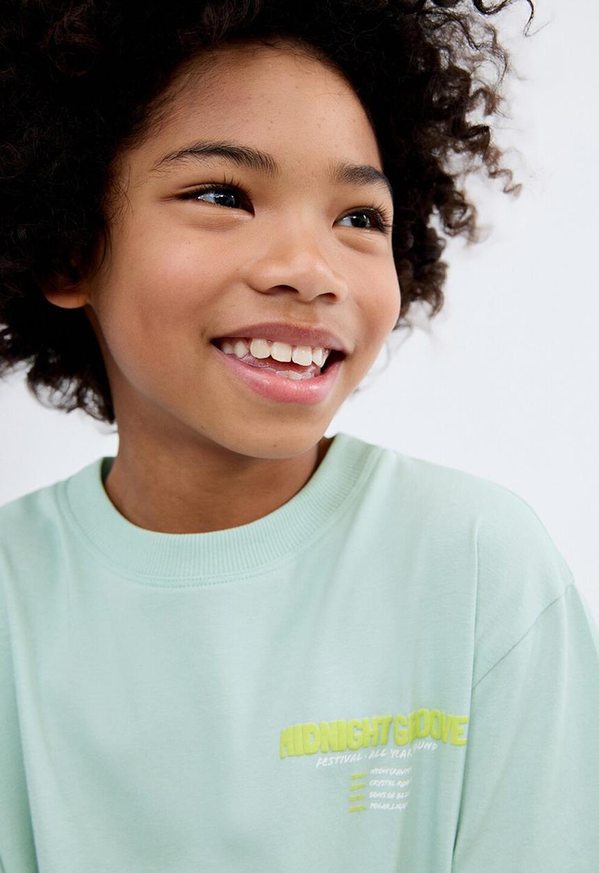 MANGO - T-shirt midnight - turquoise & aqua