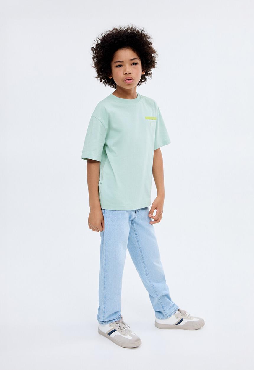 MANGO - T-shirt midnight - turquoise & aqua