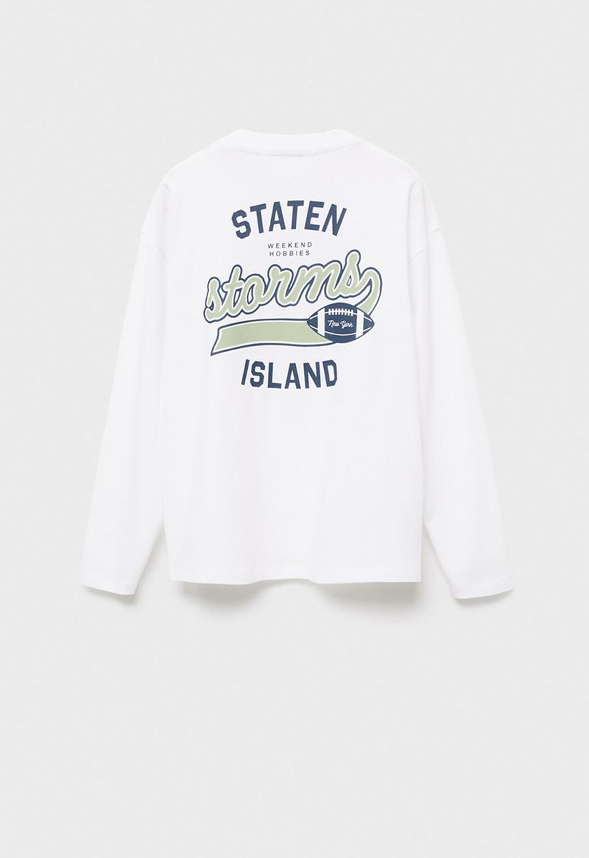 MANGO - T-shirt staten - white