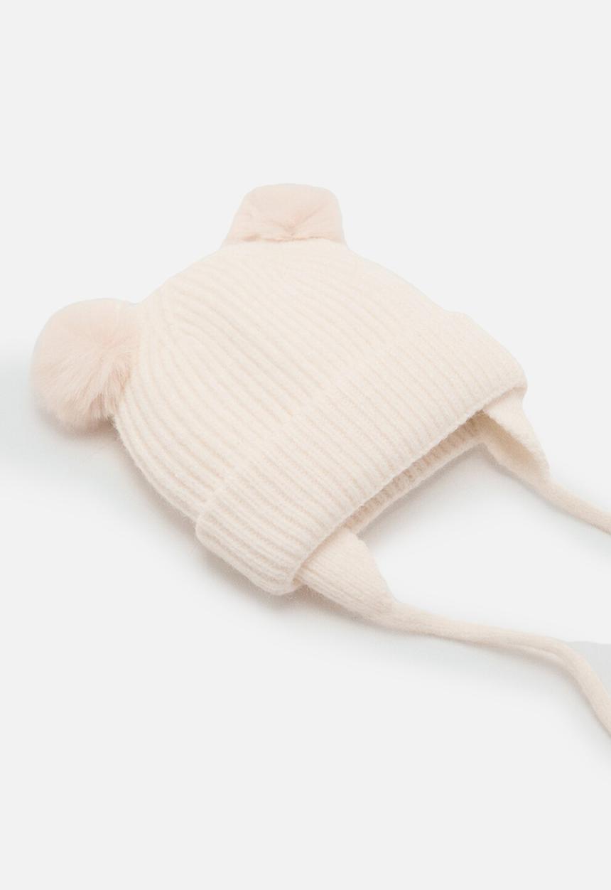 MANGO - Beanie Pompon - Light/Pastel Brown