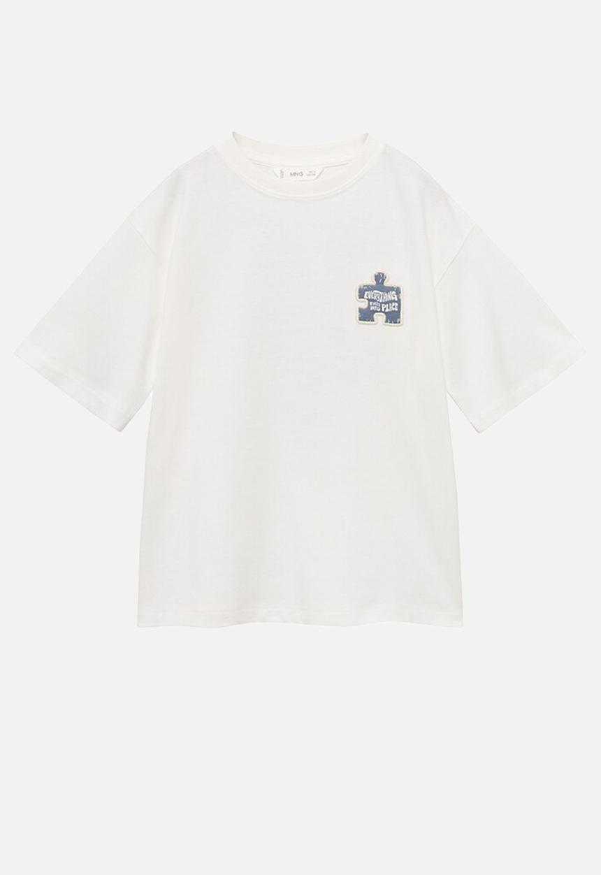 MANGO - T-shirt puzzle - natural
