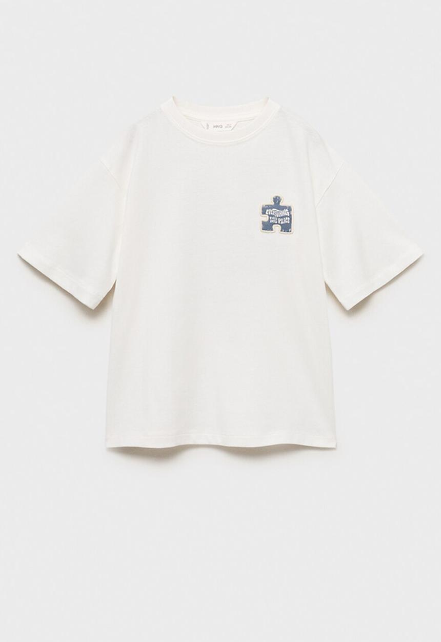 MANGO - T-shirt puzzle - natural
