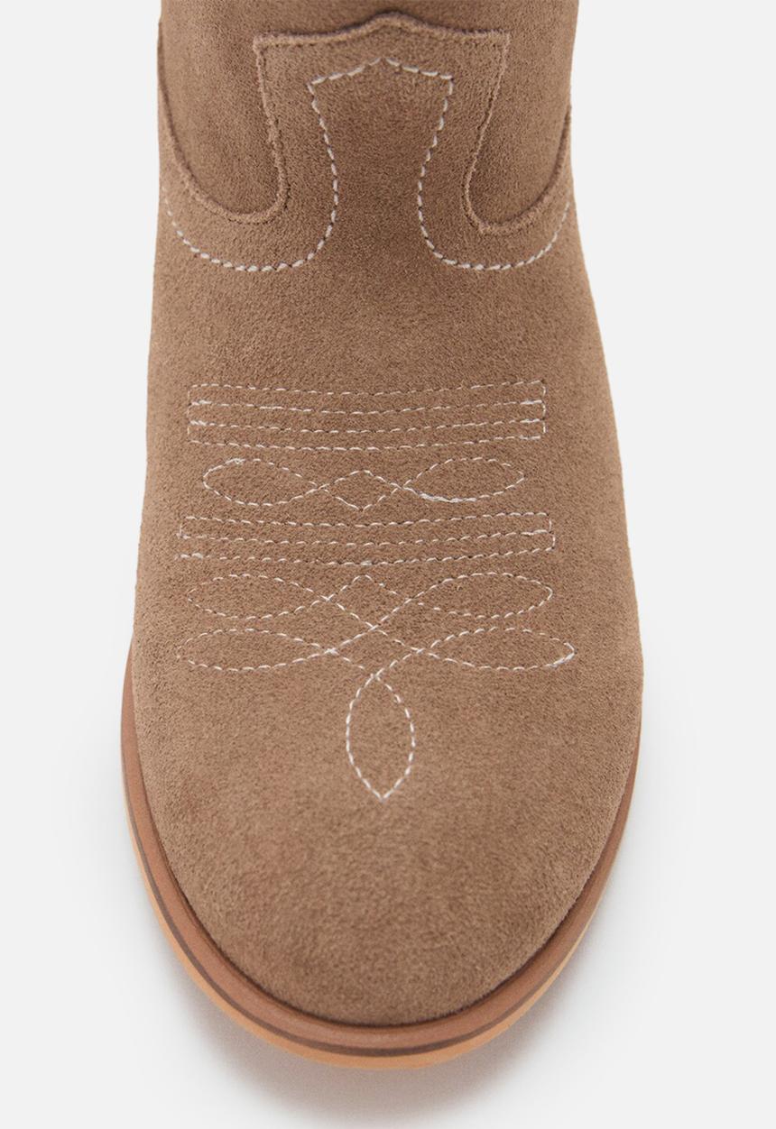 MANGO - Suede leather boots - brown