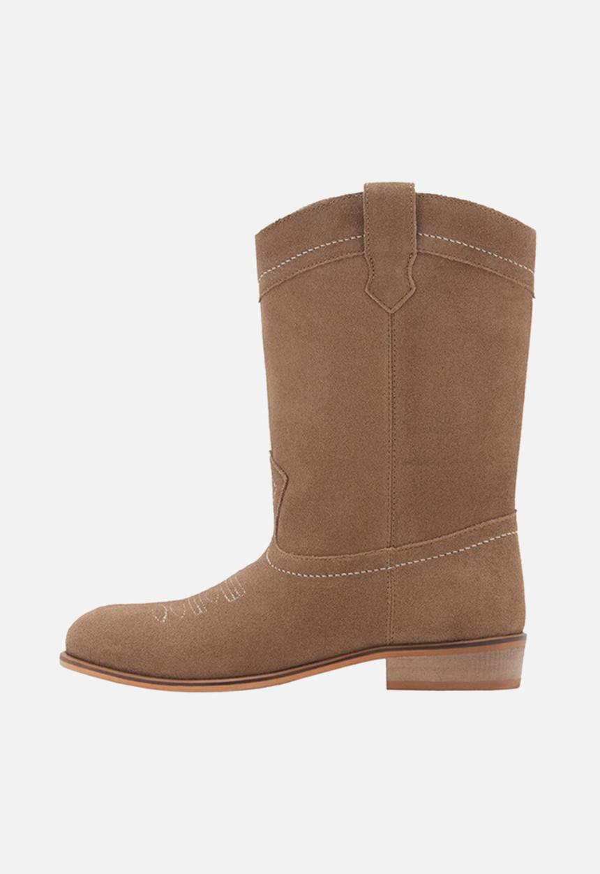 MANGO - Suede leather boots - brown