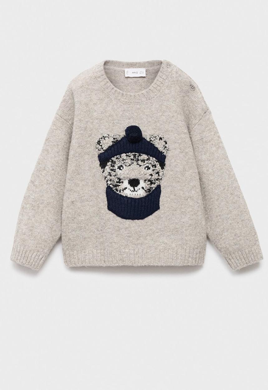 MANGO - Sweater ROAR - Light Pastel Gray