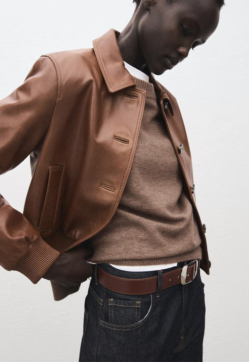 MANGO - Sweater nekko - medium brown