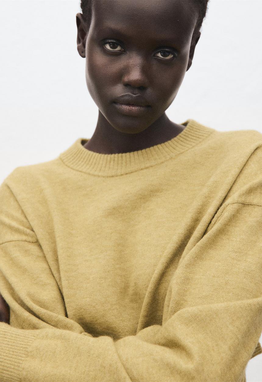 MANGO - Sweater nekko - green