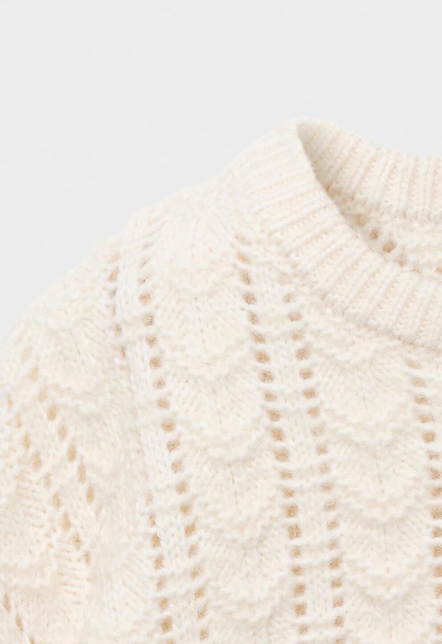 MANGO - Ruffle knitted sweater - off white