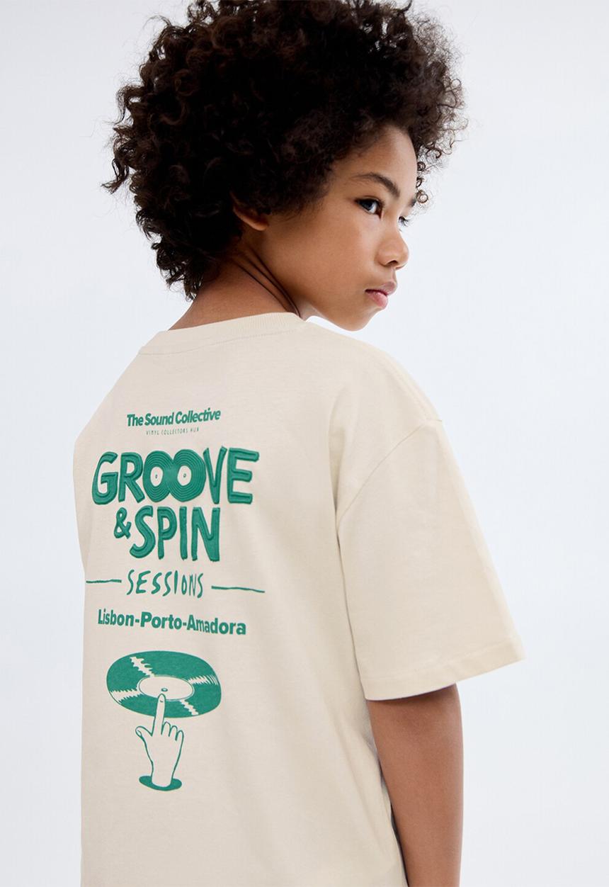 MANGO - T-shirt spin - light pastel brown