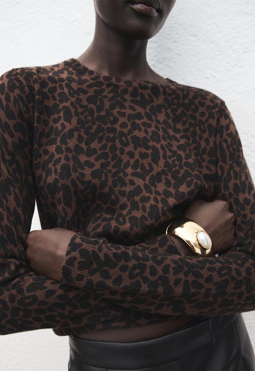 MANGO - Sweater jaguar - dark brown