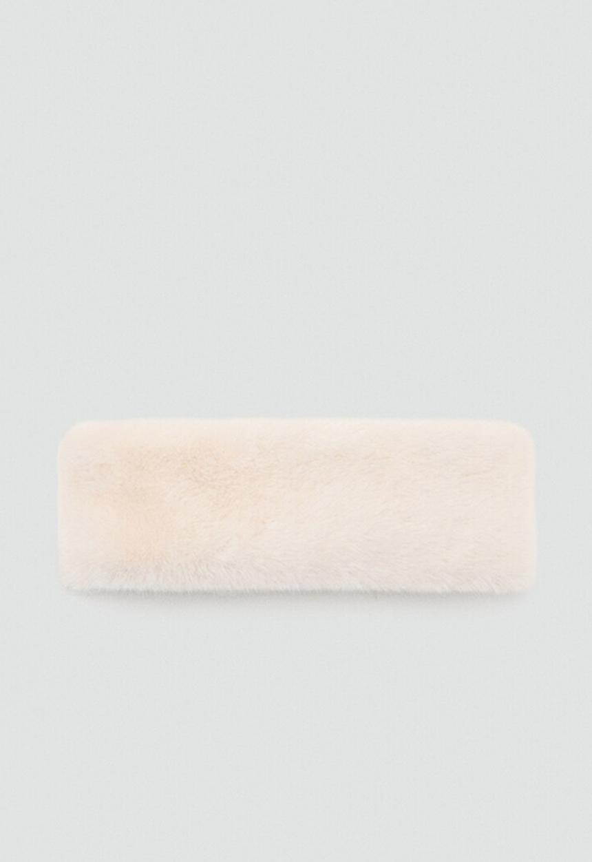 MANGO - Faux fur hairband - sand