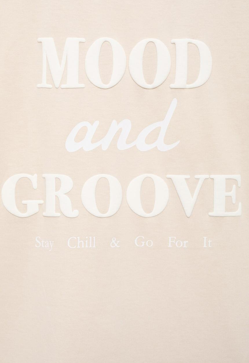 MANGO - T-shirt groove - light pastel brown