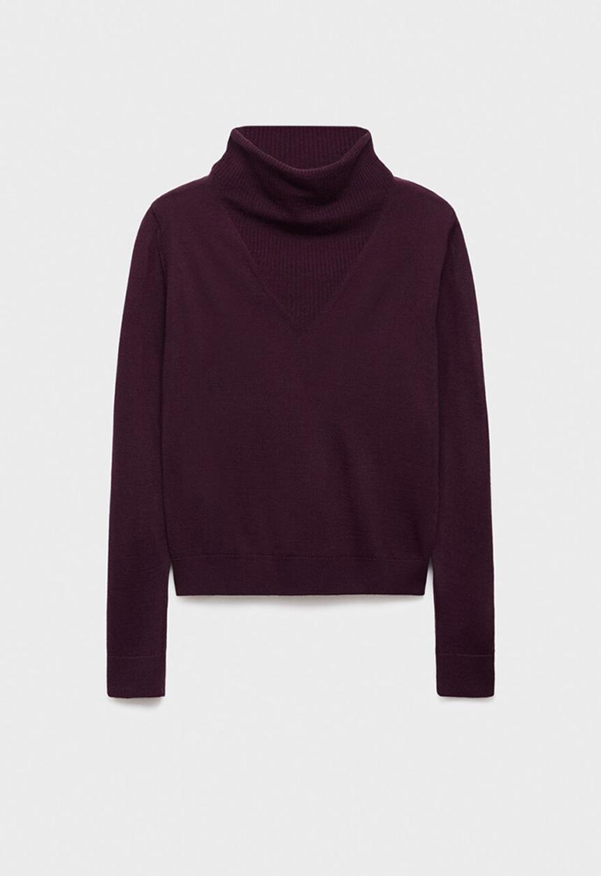 MANGO - Sweater triangle - dark red