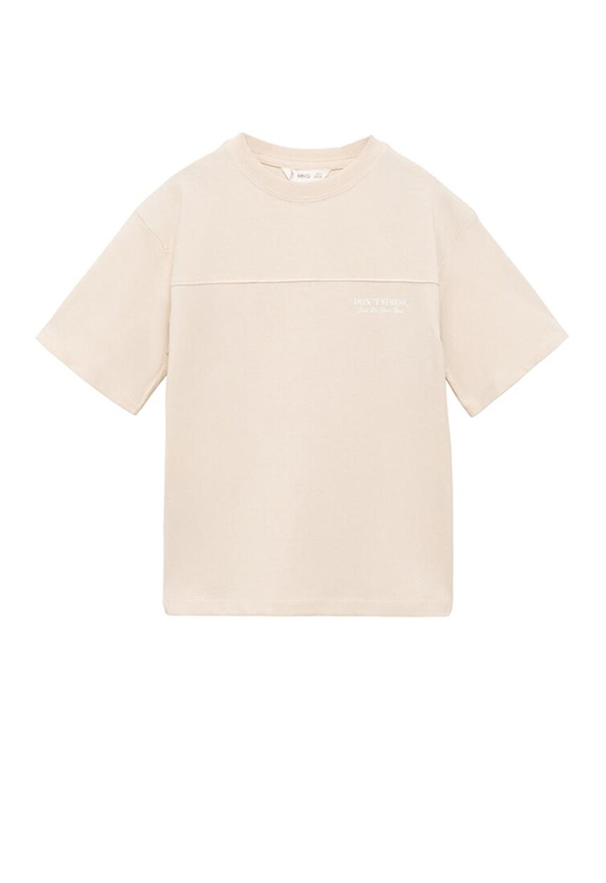 MANGO - T-shirt groove - light pastel brown