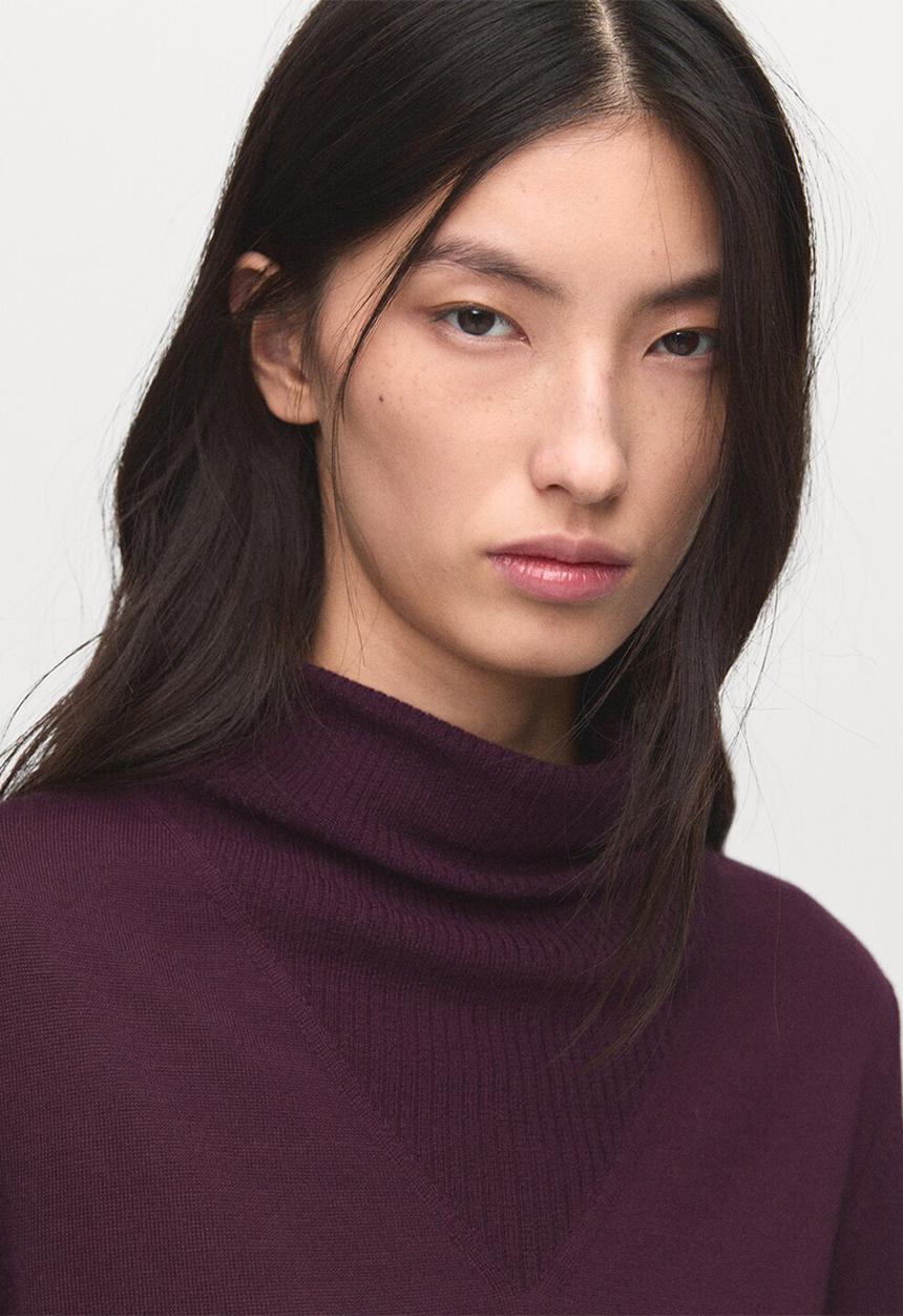 MANGO - Sweater triangle - dark red