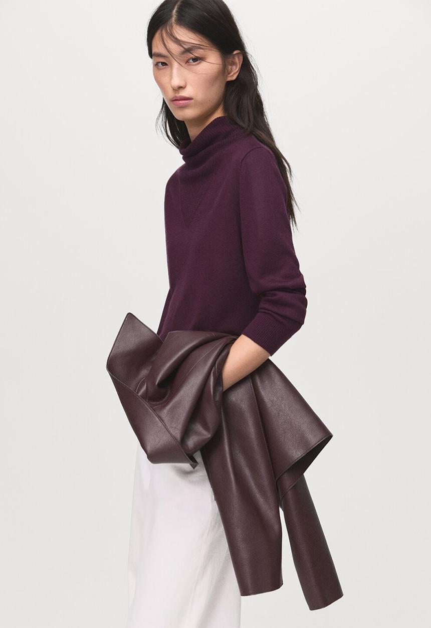 MANGO - Sweater triangle - dark red