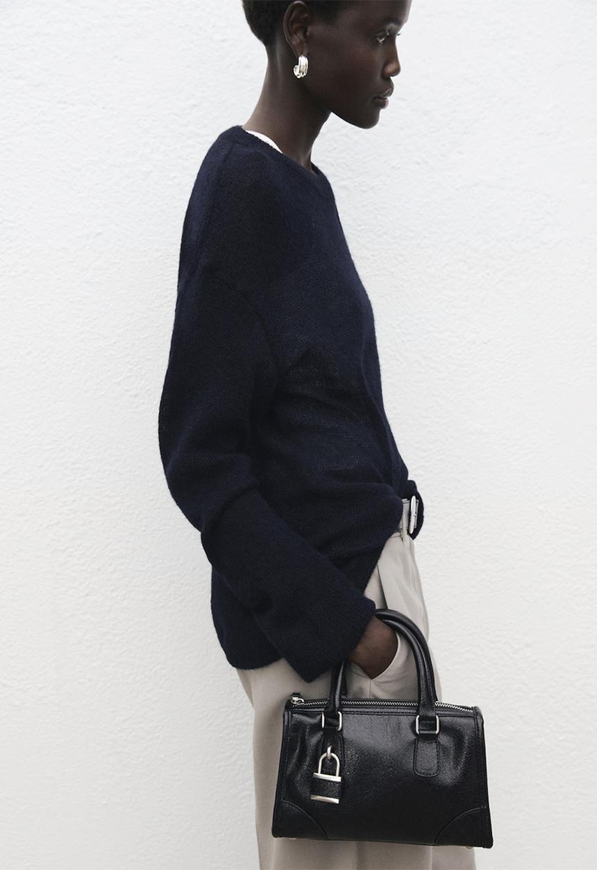 MANGO - Sweater pili - navy