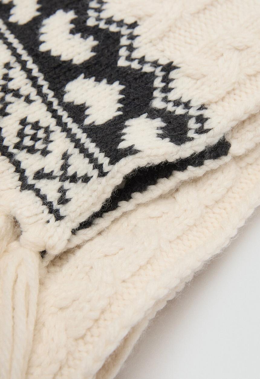 MANGO - Knitted scarf - ecru