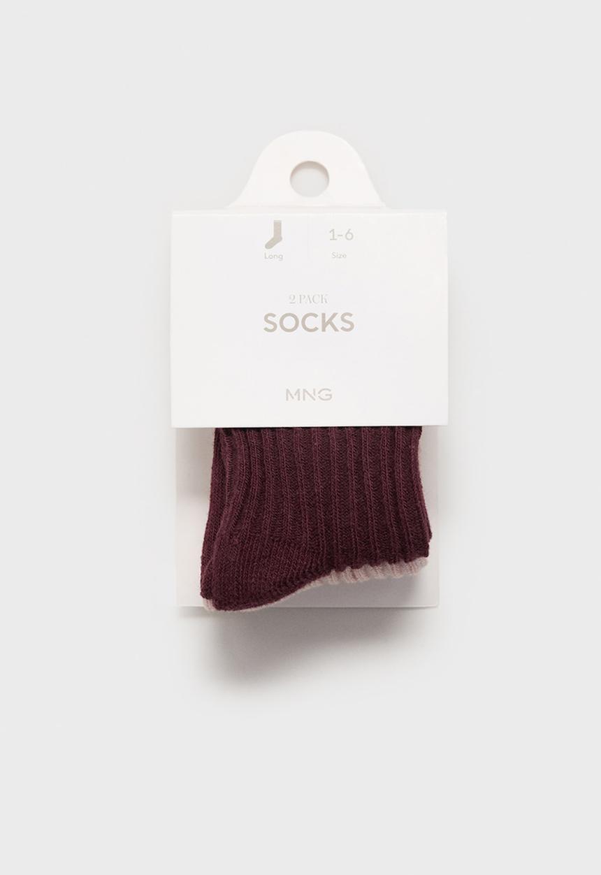 MANGO - Socks burdeos - dark red