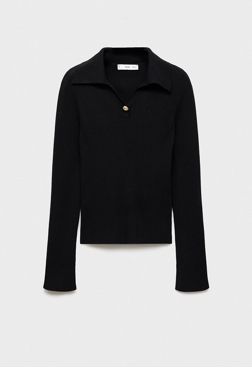 MANGO - Sweater button - black