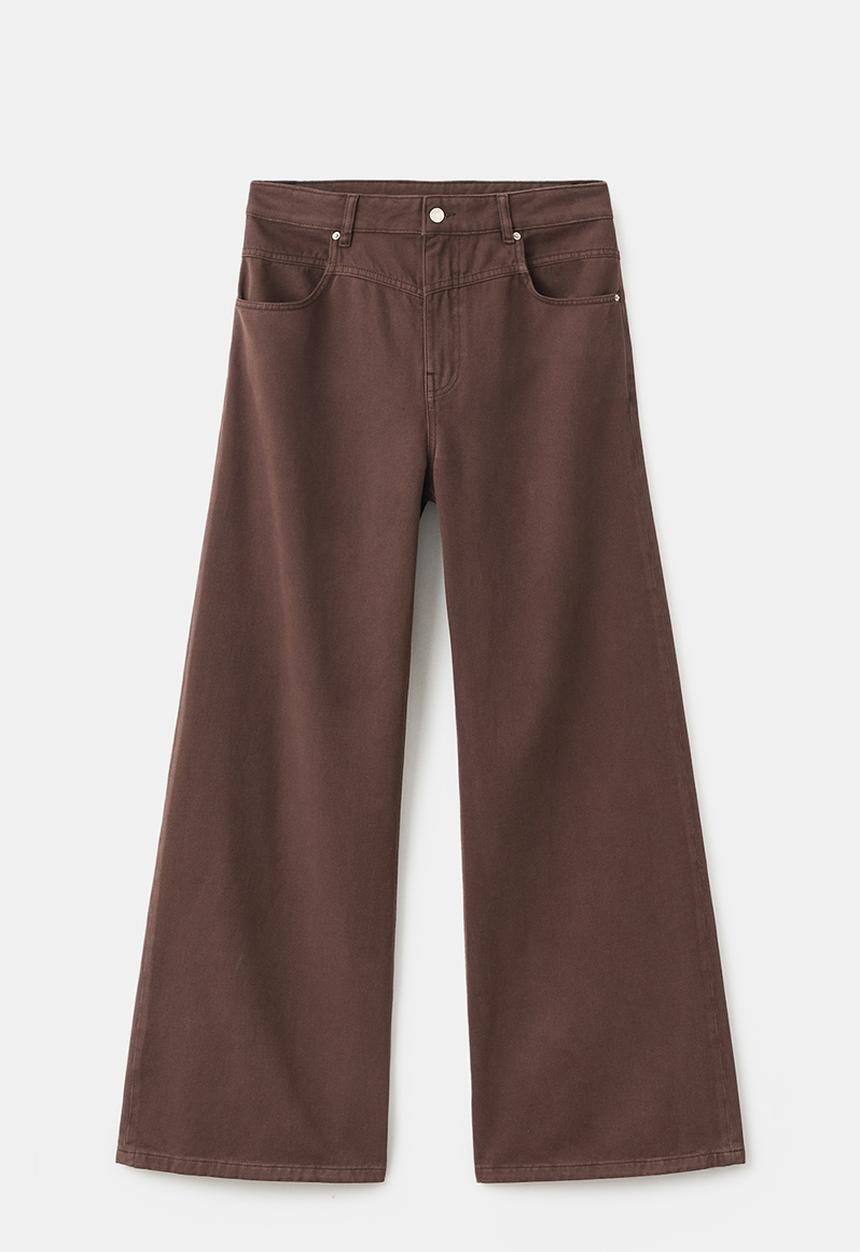 MANGO - Jeans blair - dark brown