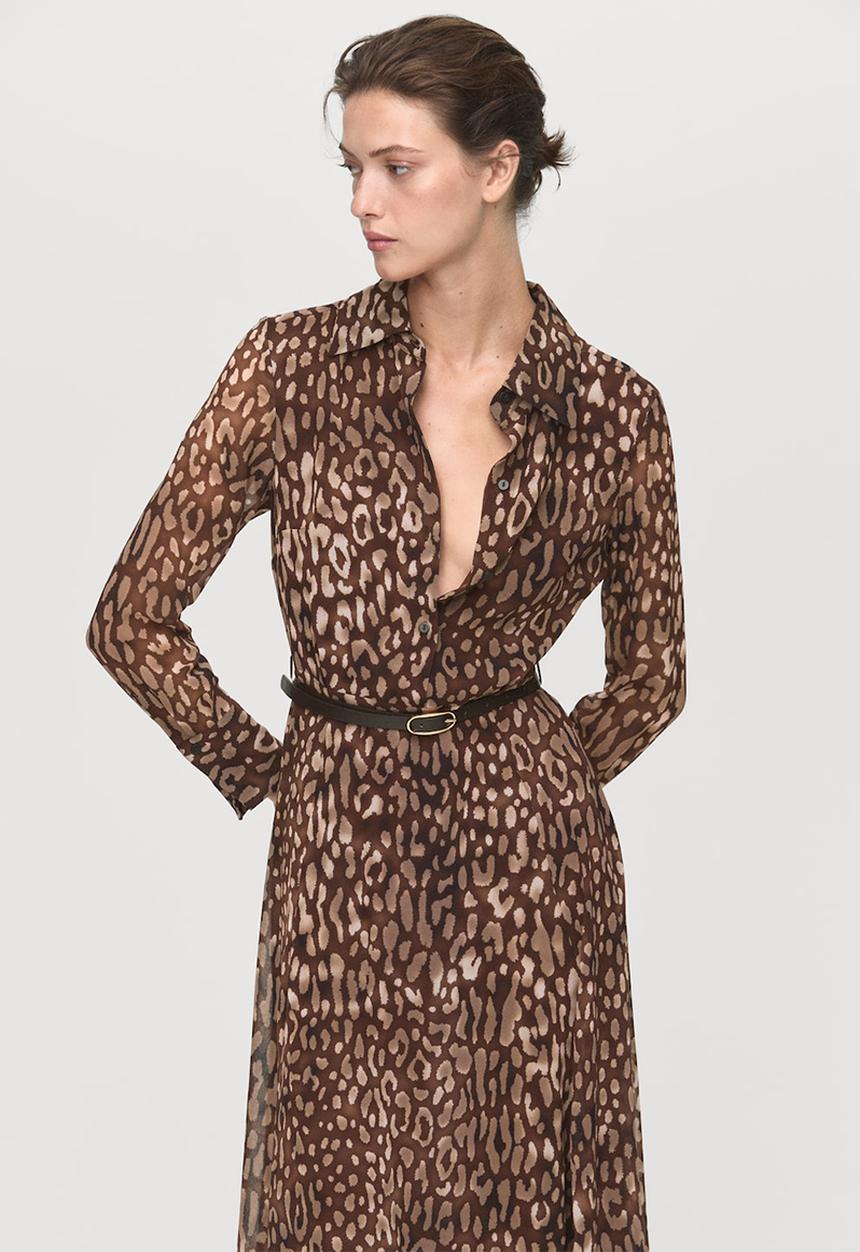MANGO - Dress stefi - brown