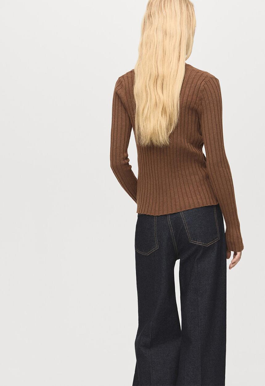 MANGO - Cardigan flurry - dark brown