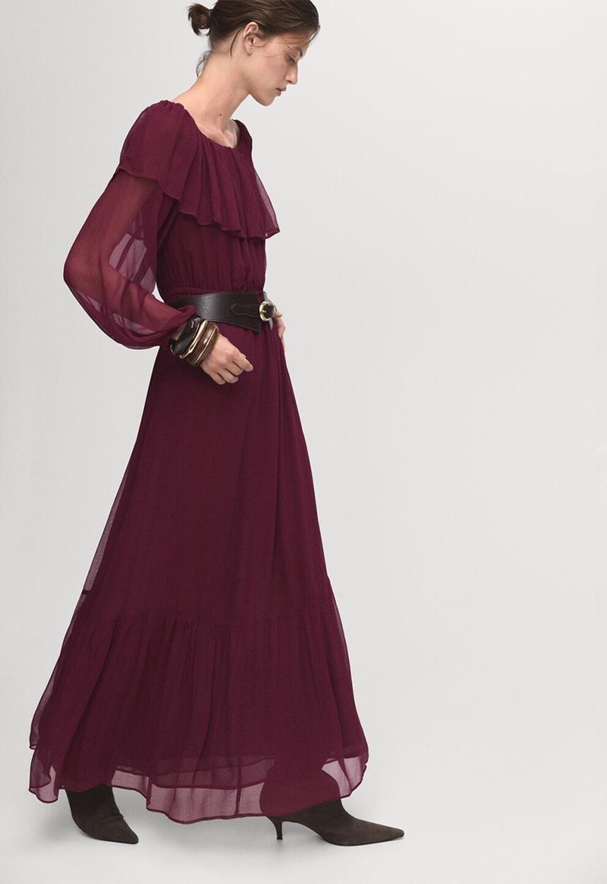 MANGO - Dress saba - dark red