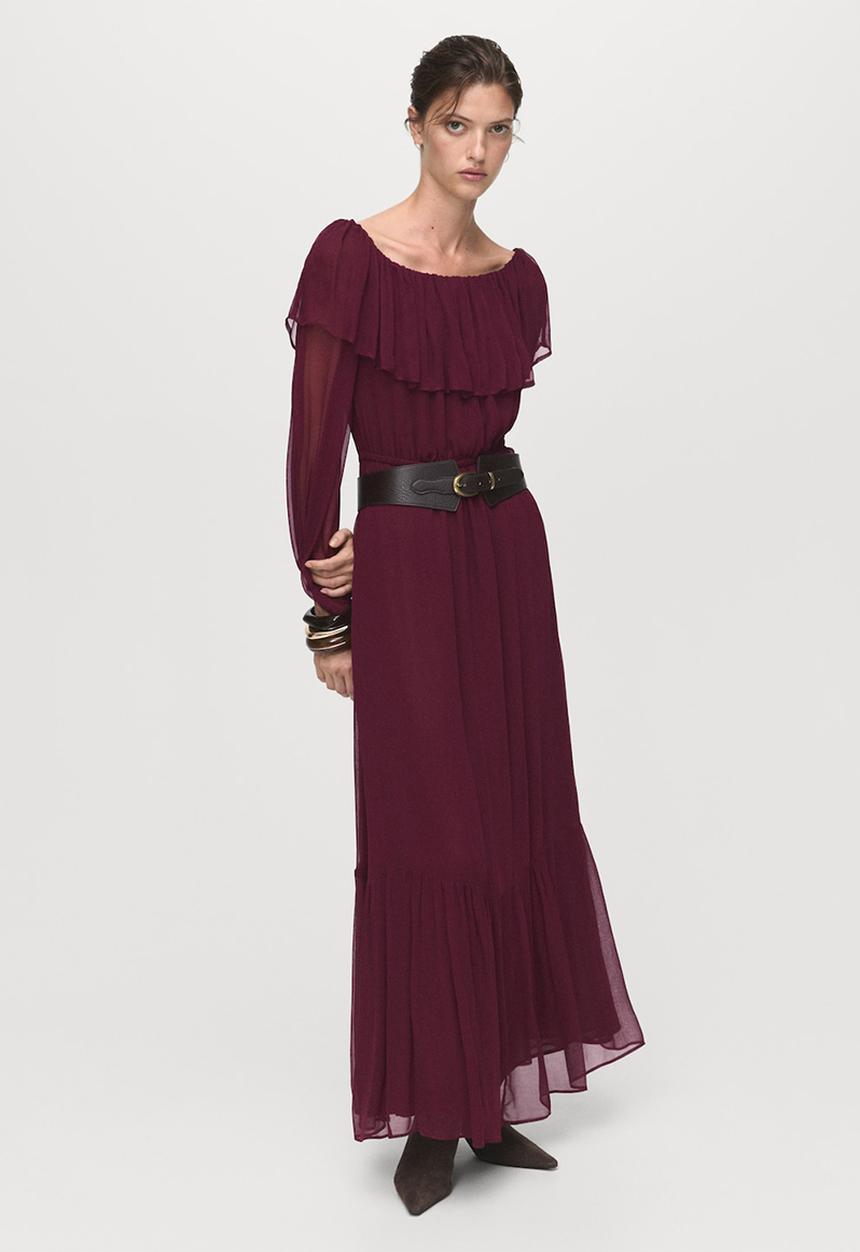 MANGO - Dress saba - dark red