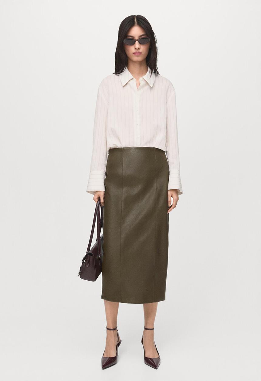 MANGO - Skirt sara - beige/khaki
