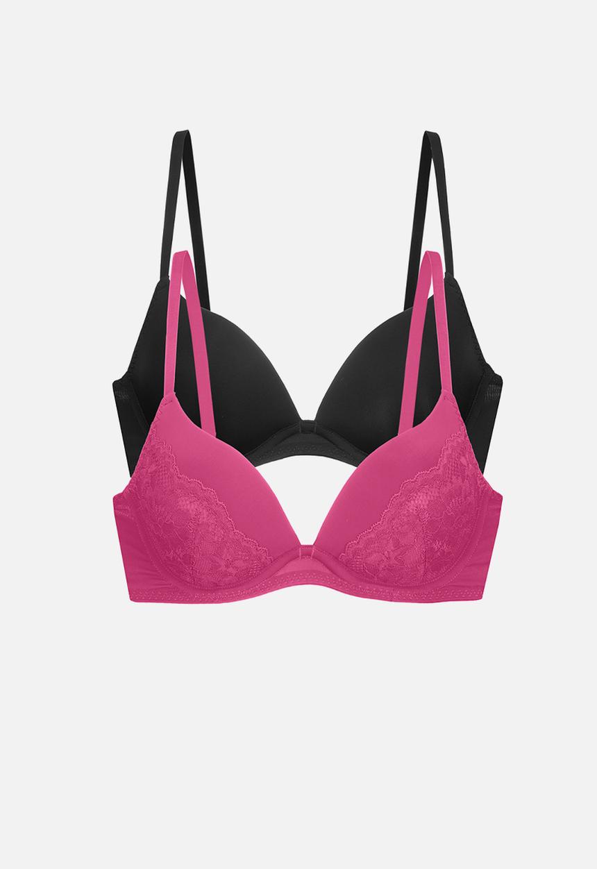 DORINA - Plus willa-2pp plunge - pink/black