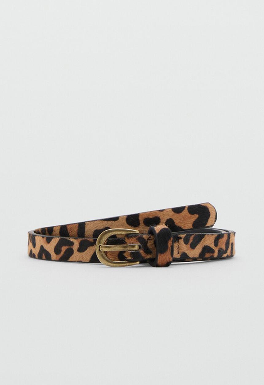 MANGO - Belt leopb - Medium Brown