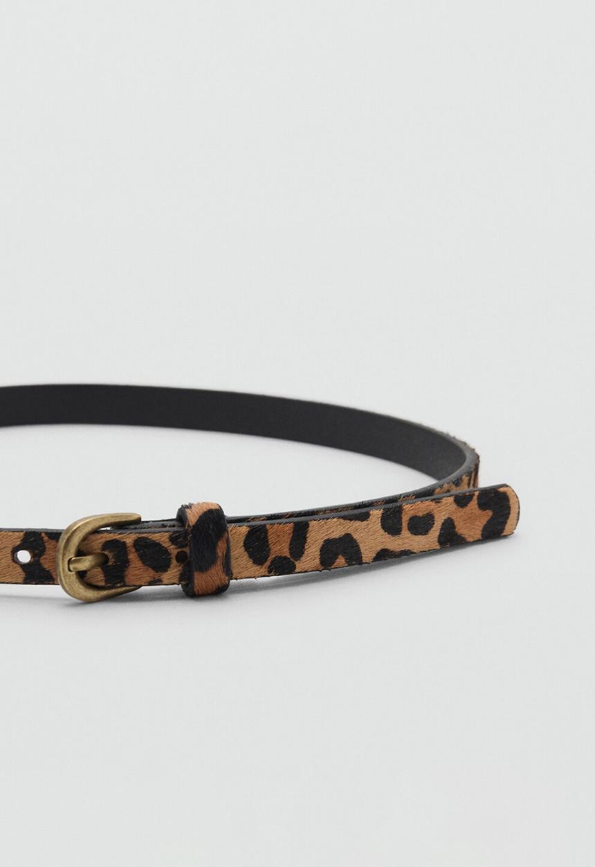 MANGO - Belt leopb - Medium Brown