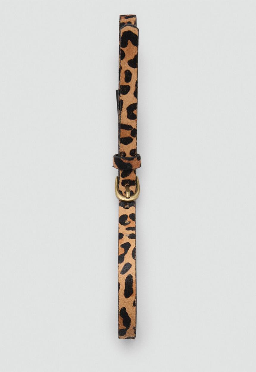 MANGO - Belt leopb - Medium Brown