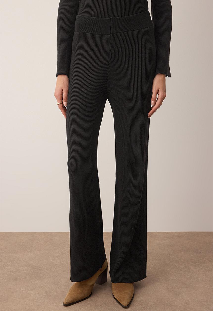 Trendyol - Square Collar Body Hugging Knitwear Bottom - Top Set  - Black
