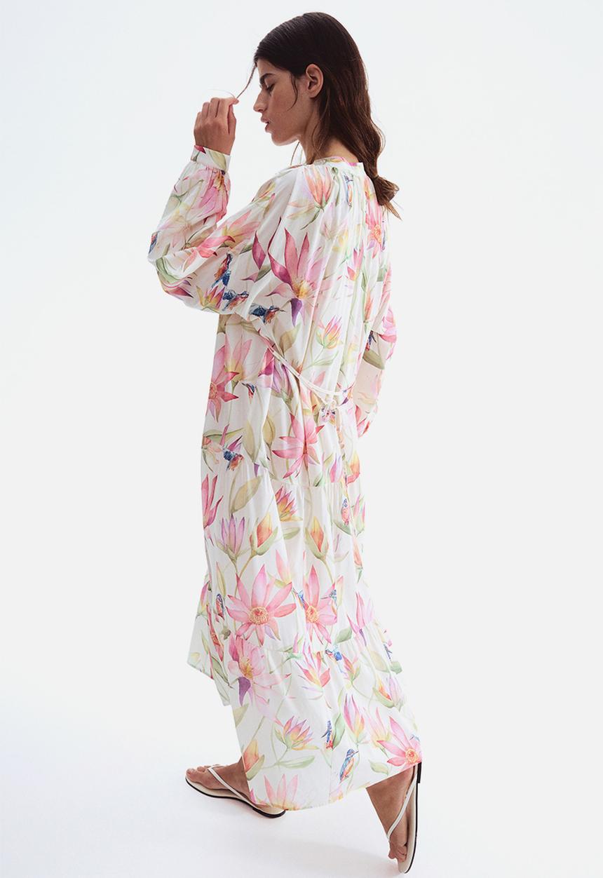 H&M - Tiered maxi dress - white patterned