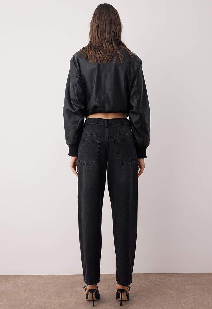 Trendyol - Regular Waist Loose Baggy Jean - Black