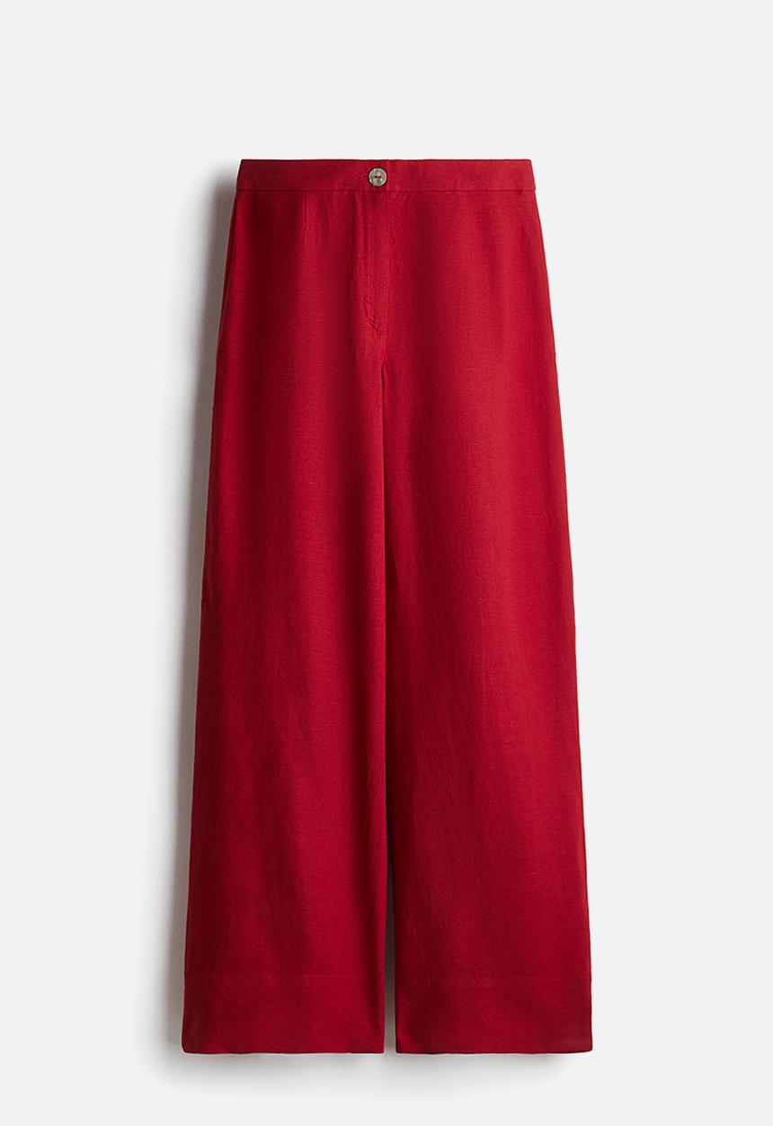 H&M - Linen-blend trousers - red