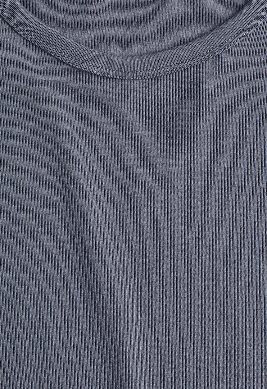 H&M - Ribbed t-shirt - dark grey 