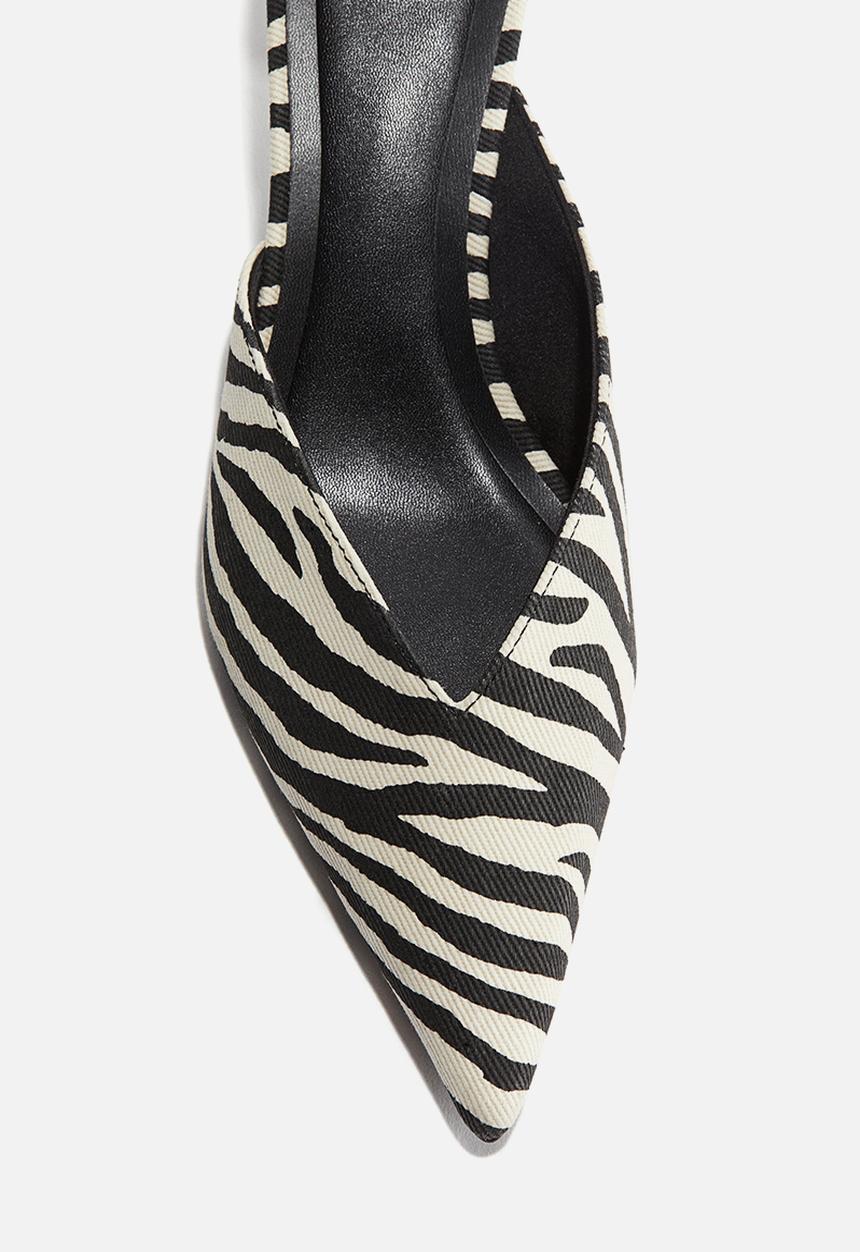 H&M - Pointed mules - black & zebra print