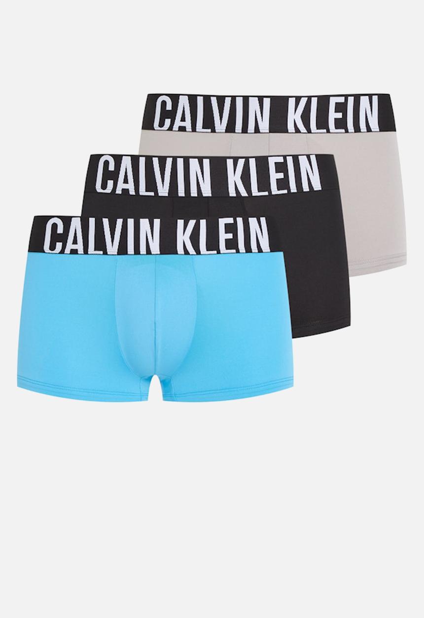 Calvin Klein - Low Rise Trunk 3Pk - Carnival Blue, Black, Misty Grey