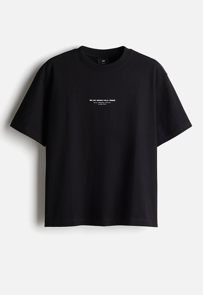 H&M - Loose fit printed t-shirt - black la